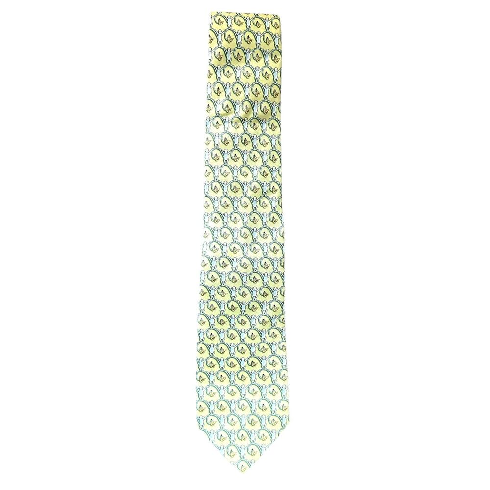 VINEYARD VINES Monkey Print Silk Tie Lime Green